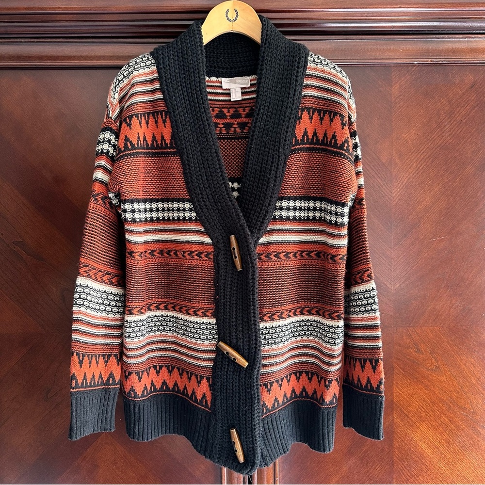 Forever 21 Black and Brown Patterned Cardigan
